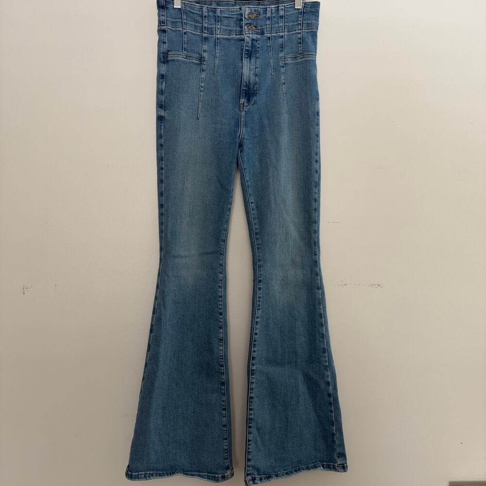 We the Free Jayde Flare Jeans High Rise Flare Leg Boho Denim Jeans Size 30